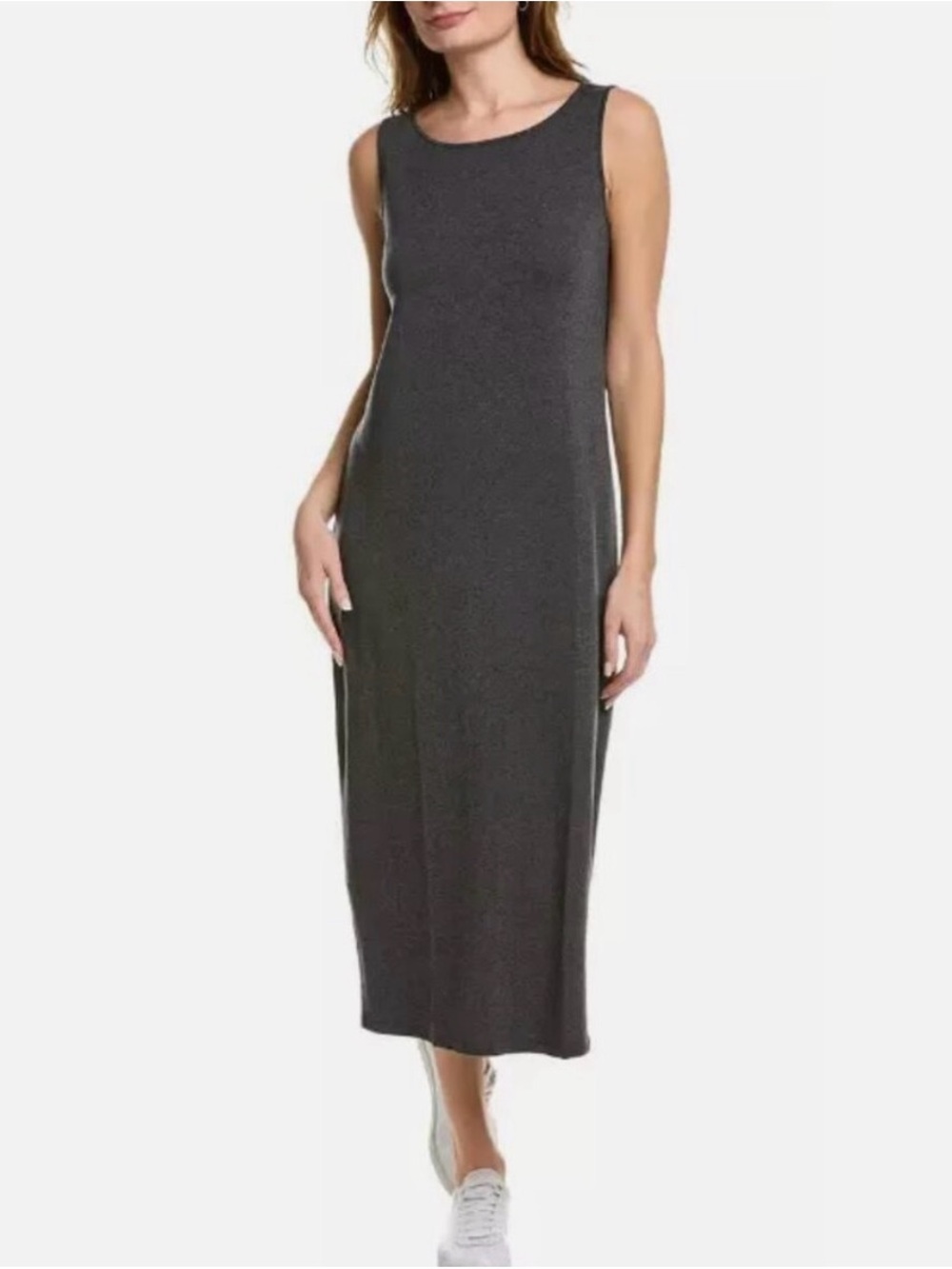 Eileen Fisher system jersey scoop tshirt dress in gray size small